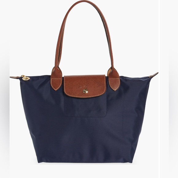 Longchamp Classic Blue and Brown Tote Size M - Picture 2 of 9